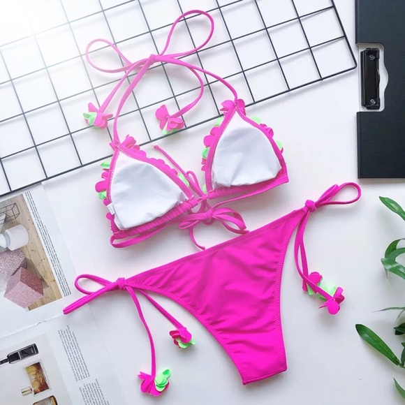 💕Del Rey Pink&Green Bikini Set💕 - Picture 3 of 4